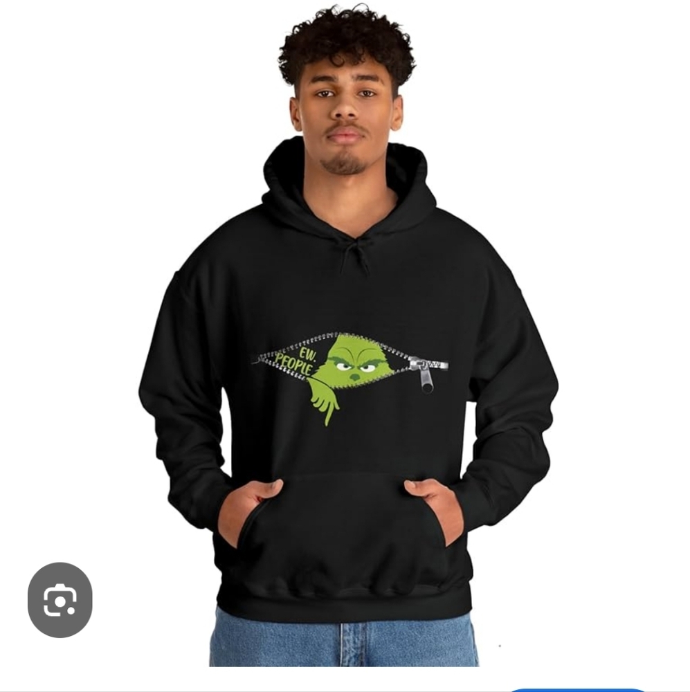 Black Hoodie with Green Grinch, EW, PEOPLE